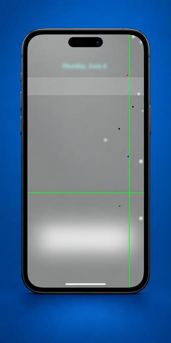 Voorbeeld van een scherm met lijnen en dode pixels